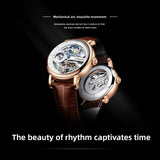 Open-Work Leather-Strap Automatic Watch — 43 mm