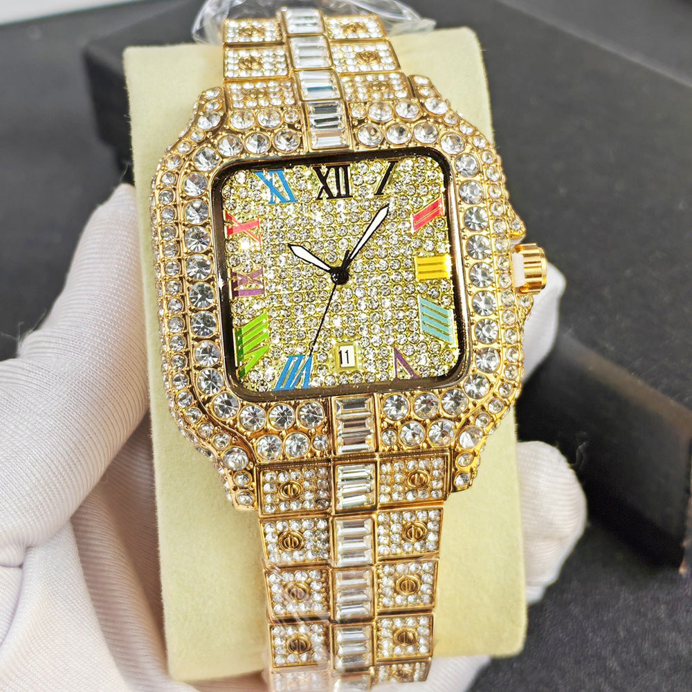 Embellished Square Quartz Watch