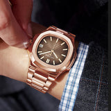 Rose-Tone Square Automatic Watch — 40 mm