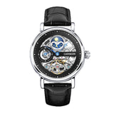 Open-Work Leather-Strap Automatic Watch — 43 mm