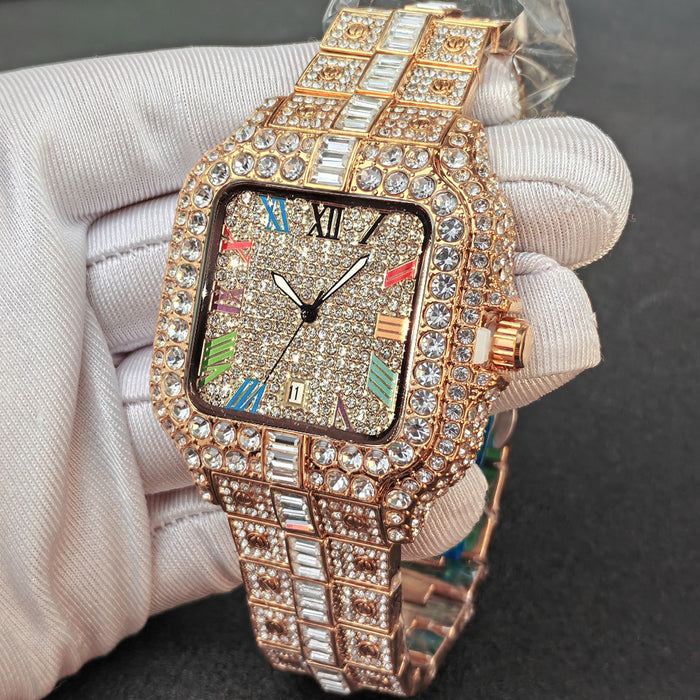 Embellished Square Quartz Watch