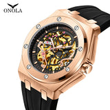 ONOLA Silicone-Strap Automatic Watch