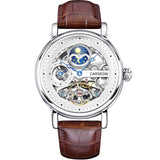 Open-Work Leather-Strap Automatic Watch — 43 mm