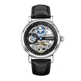 Open-Work Leather-Strap Automatic Watch — 43 mm