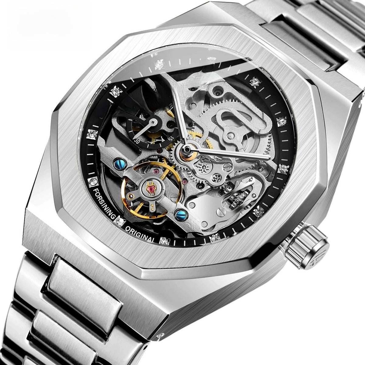 Octagonal Skeleton Automatic Watch — 40 mm