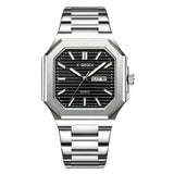 Octagonal Calendar Quartz Watch