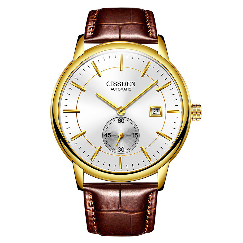 Classic Automatic Leather-Strap Watch